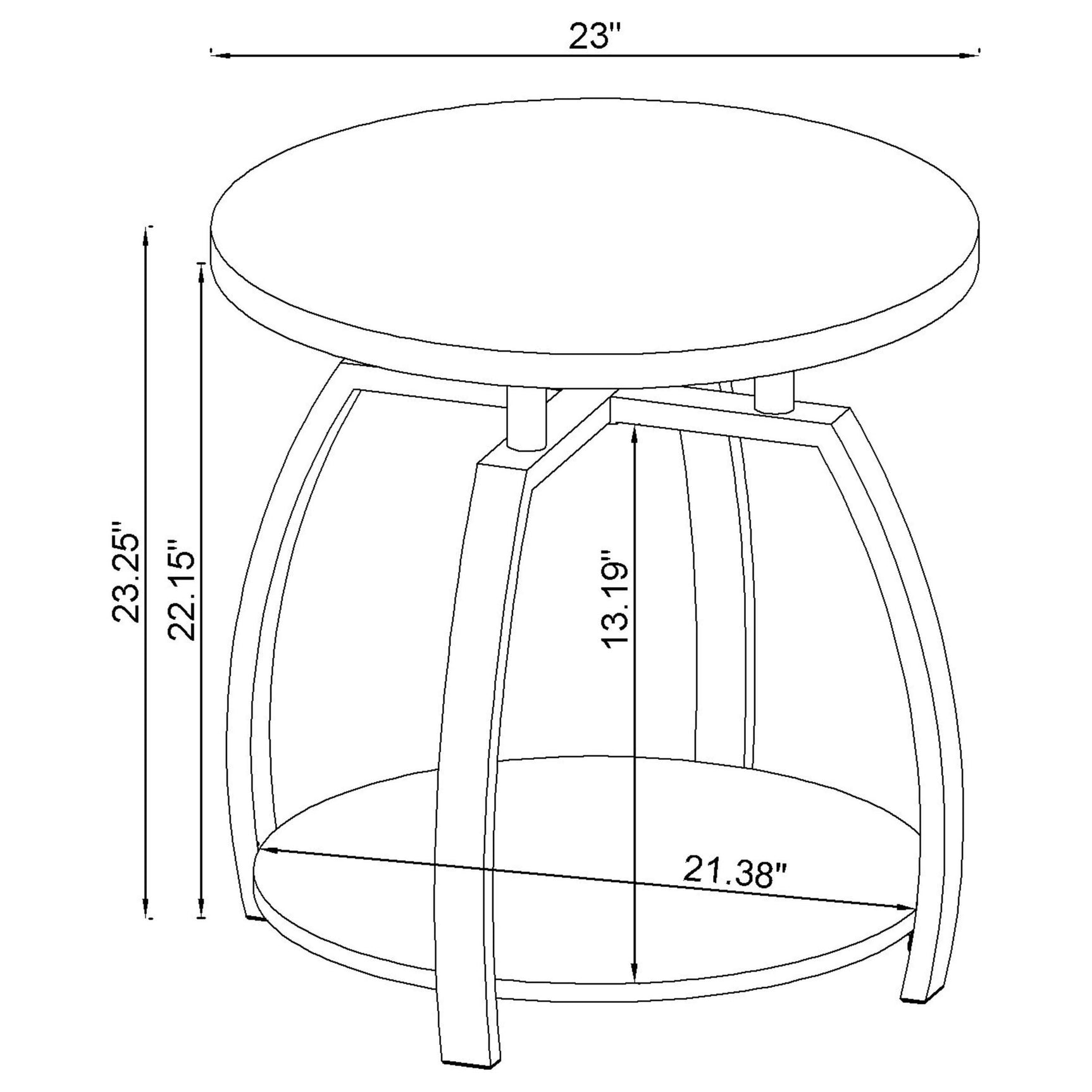 Dacre 3-piece Round Coffee and End Table Set Dark Charcoal - Tampa Furniture Outlet