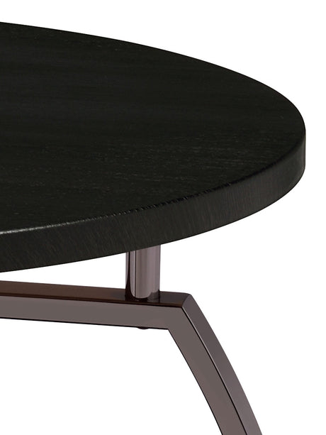 Dacre Round Engineered Wood Top Coffee Table Dark Charcoal - Tampa Furniture Outlet