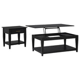Lindenton 2-piece Wood Lift-Top Coffee and End Table Set Black