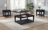 Tampa Furniture Outlet - Coaster - Lindenton 3-piece Wood Lift-Top Coffee and End Table Set Black - 722728-S3