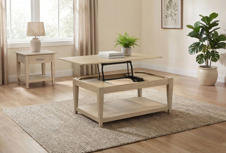 Tampa Furniture Outlet - Coaster - Lindenton 2-piece Wood Lift-Top Coffee and End Table Set Blonde - 722758-S2