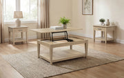 Tampa Furniture Outlet - Coaster - Lindenton 3-piece Wood Lift-Top Coffee and End Table Set Blonde - 722758-S3