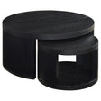 Tampa Furniture Outlet - Coaster - Sweeney 2-piece Round Wood Occasional Nesting Table Set Black - 722820