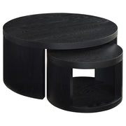 Tampa Furniture Outlet - Coaster - Sweeney 2-piece Round Wood Occasional Nesting Table Set Black - 722820
