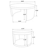 Sweeney 2-piece Round Wood Occasional Nesting Table Set Black