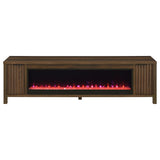 Carey 79-inch TV Stand Fireplace Media Console Dark Pine