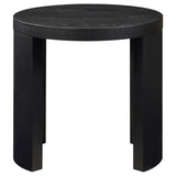 Sweeney 24-inch Round Wood Occasional Side End Table Black