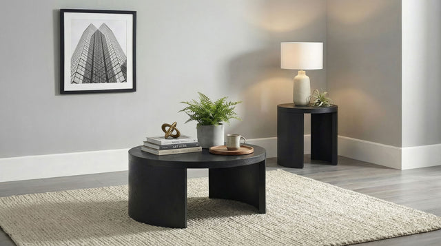 Tampa Furniture Outlet - Coaster - Sweeney 2-piece Coffee and End Occasional Table Set Black - 722828-S2