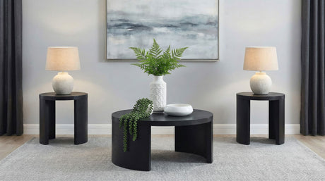 Tampa Furniture Outlet - Coaster - Sweeney 3-piece Coffee and End Occasional Table Set Black - 722828-S3