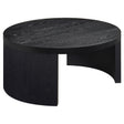 Tampa Furniture Outlet - Coaster - Sweeney 39-inch Round Wood Occasional Cocktail Coffee Table Black - 722828