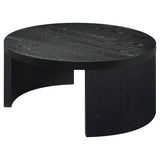 Sweeney 39-inch Round Wood Occasional Cocktail Coffee Table Black
