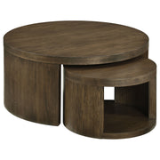 Tampa Furniture Outlet - Coaster - Sweeney 2-piece Round Wood Occasional Nesting Table Set Dark Walnut - 722830