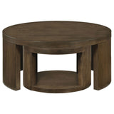 Sweeney 2-piece Round Wood Occasional Nesting Table Set Dark Walnut