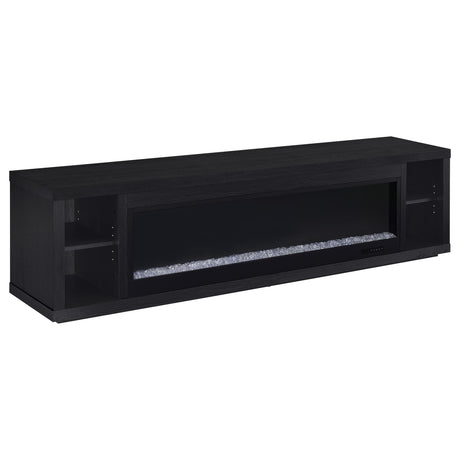 Tampa Furniture Outlet - Coaster - Deiter 79-inch TV Stand Fireplace Media Console Black - 722833