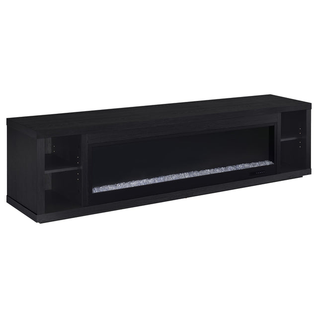 Tampa Furniture Outlet - Coaster - Deiter 79-inch TV Stand Fireplace Media Console Black - 722833