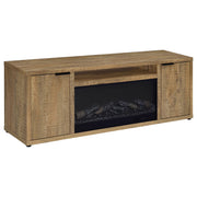Tampa Furniture Outlet - Coaster - Fuller 60-inch 2-door TV Stand Fireplace Media Console Mango - 722852