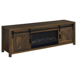 Tampa Furniture Outlet - Coaster - Enfield 71-inch TV Stand Fireplace Media Console Dark Pine - 722863