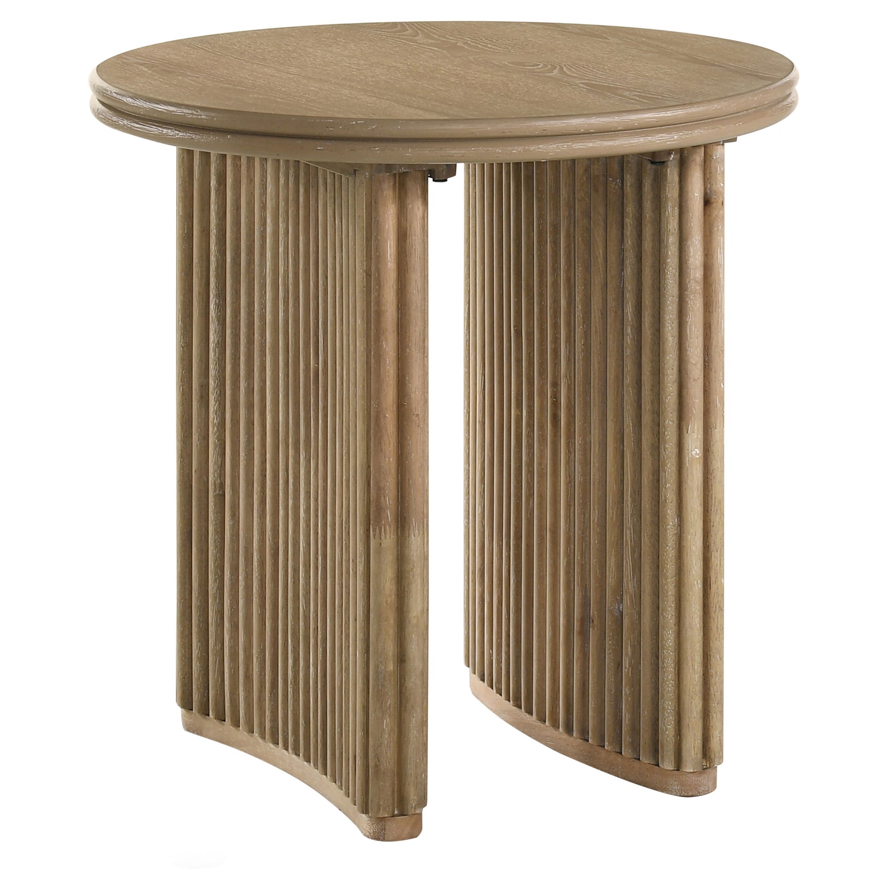 Tampa Furniture Outlet - Coaster - Adina Round Wood Side End Table Distressed Light Brown - 722937