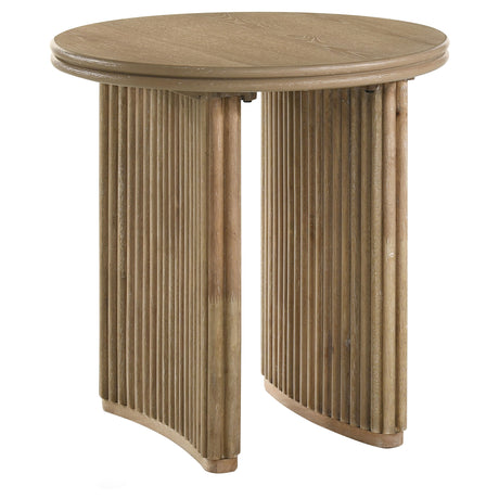 Tampa Furniture Outlet - Coaster - Adina Round Wood Side End Table Distressed Light Brown - 722937
