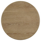 Adina Round Wood Side End Table Distressed Light Brown