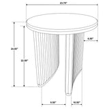 Adina Round Wood Side End Table Distressed Light Brown