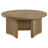 Adina 2-piece Round Coffee Table Set Distressed Light Brown