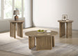 Tampa Furniture Outlet - Coaster - Adina 3-piece Round Coffee Table Set Distressed Light Brown - 722938-S3