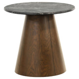 Tampa Furniture Outlet - Coaster - Franklin Round Wood Pedestal Side End Table Grey and Dark Brown - 722977