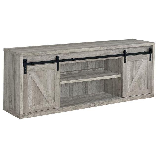 Tampa Furniture Outlet - Coaster - Brockton 2-door Engineered Wood 71-inch TV Stand Grey Driftwood - 723263