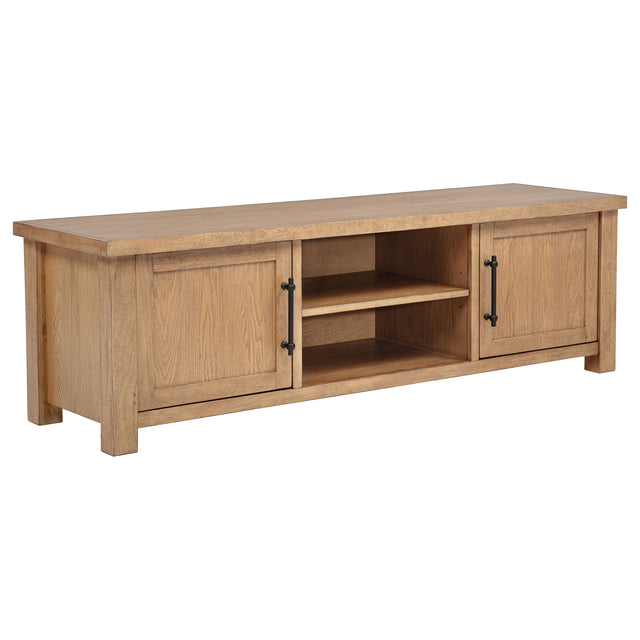 Tampa Furniture Outlet - Coaster - Beasley 2-Door 71-Inch Wood TV Stand Media Console Golden Oak - 723323