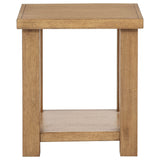 Beasley Square Wood End Side Table With Shelf Golden Oak