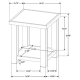 Beasley Square Wood End Side Table With Shelf Golden Oak