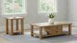 Tampa Furniture Outlet - Coaster - Beasley 2-Piece Wood Coffee Table Set Golden Oak - 723328-S2