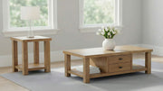 Tampa Furniture Outlet - Coaster - Beasley 2-Piece Wood Coffee Table Set Golden Oak - 723328-S2