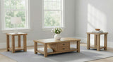 Tampa Furniture Outlet - Coaster - Beasley 3-Piece Wood Coffee Table Set Golden Oak - 723328-S3