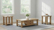 Tampa Furniture Outlet - Coaster - Beasley 3-Piece Wood Coffee Table Set Golden Oak - 723328-S3