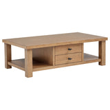 Tampa Furniture Outlet - Coaster - Beasley 2-Drawer Wood Coffee Table Golden Oak - 723328