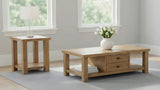 Beasley 2-Drawer Wood Coffee Table Golden Oak