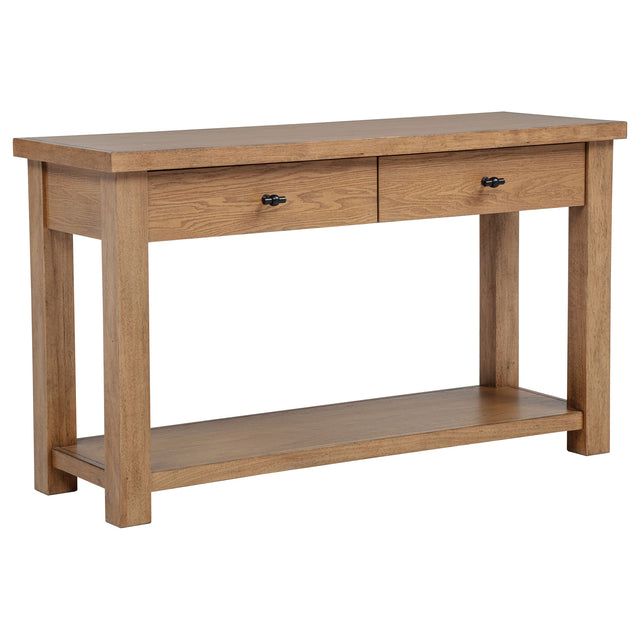Tampa Furniture Outlet - Coaster - Beasley 2-Drawer Wood Console Table Golden Oak - 723329
