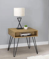Fanning Engineered Wood Side End Table Golden Oak - Tampa Furniture Outlet