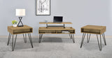 Tampa Furniture Outlet - Coaster - Fanning 3-piece Lift Top Coffee and End Table Set Golden Oak - 723368-S3