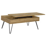 Fanning 3-piece Lift Top Coffee and End Table Set Golden Oak - Tampa Furniture Outlet