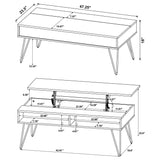Fanning 3-piece Lift Top Coffee and End Table Set Golden Oak - Tampa Furniture Outlet