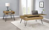 Fanning Engineered Wood Lift Top Coffee Table Golden Oak - Tampa Furniture Outlet