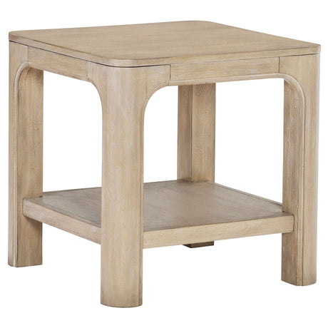 Tampa Furniture Outlet - Coaster - Solano Square Wood Side End Table with Shelf Weathered Mango - 723487