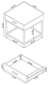 Byers 1-drawer Square Engineered Wood End Table Brown Oak - Tampa Furniture Outlet