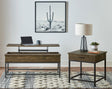 Tampa Furniture Outlet - Coaster - Byers 2-piece Lift Top Coffee and End Table Set Brown Oak - 723778-S2