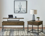 Tampa Furniture Outlet - Coaster - Byers 2-piece Lift Top Coffee and End Table Set Brown Oak - 723778-S2