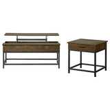 Byers 2-piece Lift Top Coffee and End Table Set Brown Oak - Tampa Furniture Outlet