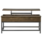 Byers 2-piece Lift Top Coffee and End Table Set Brown Oak - Tampa Furniture Outlet